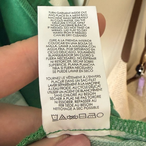 CAbi Green and White Circuit Jacket with Waist Tie Strap Spring 2022 Style 6025 - Picture 10 of 12